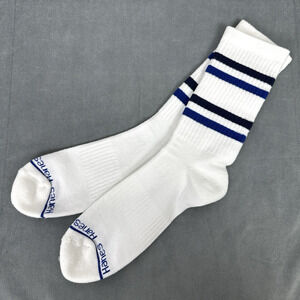 Vintage Hanes Tube Socks Blue Black Stripes NOS Athletic Retro Style 80s 90s